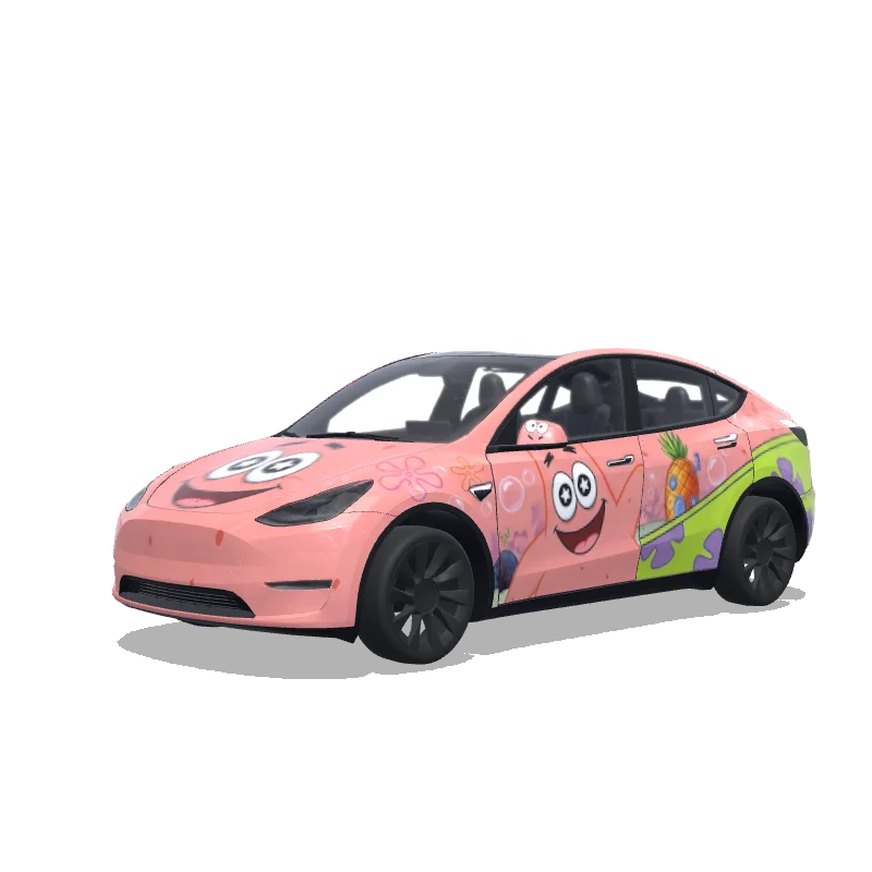 Tesla Model Y with a Star wrap, 3D preview